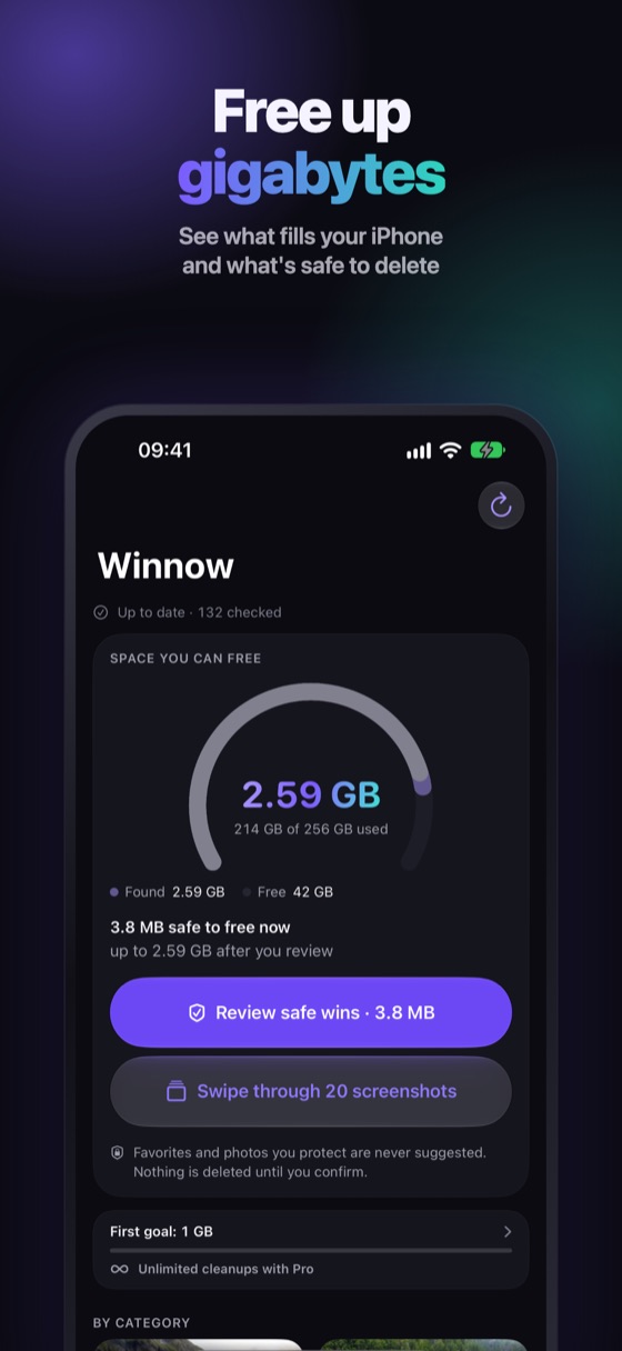 The Clean tab shows the space you can free before you delete anything